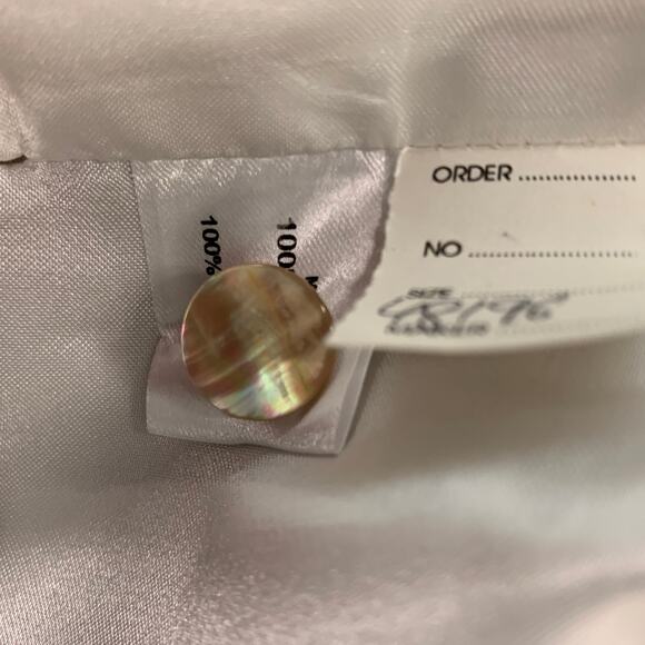 FAVOURBROOK Size 48 Khaki White Solid Wool Double Breasted Vest - Picture 5 of 6